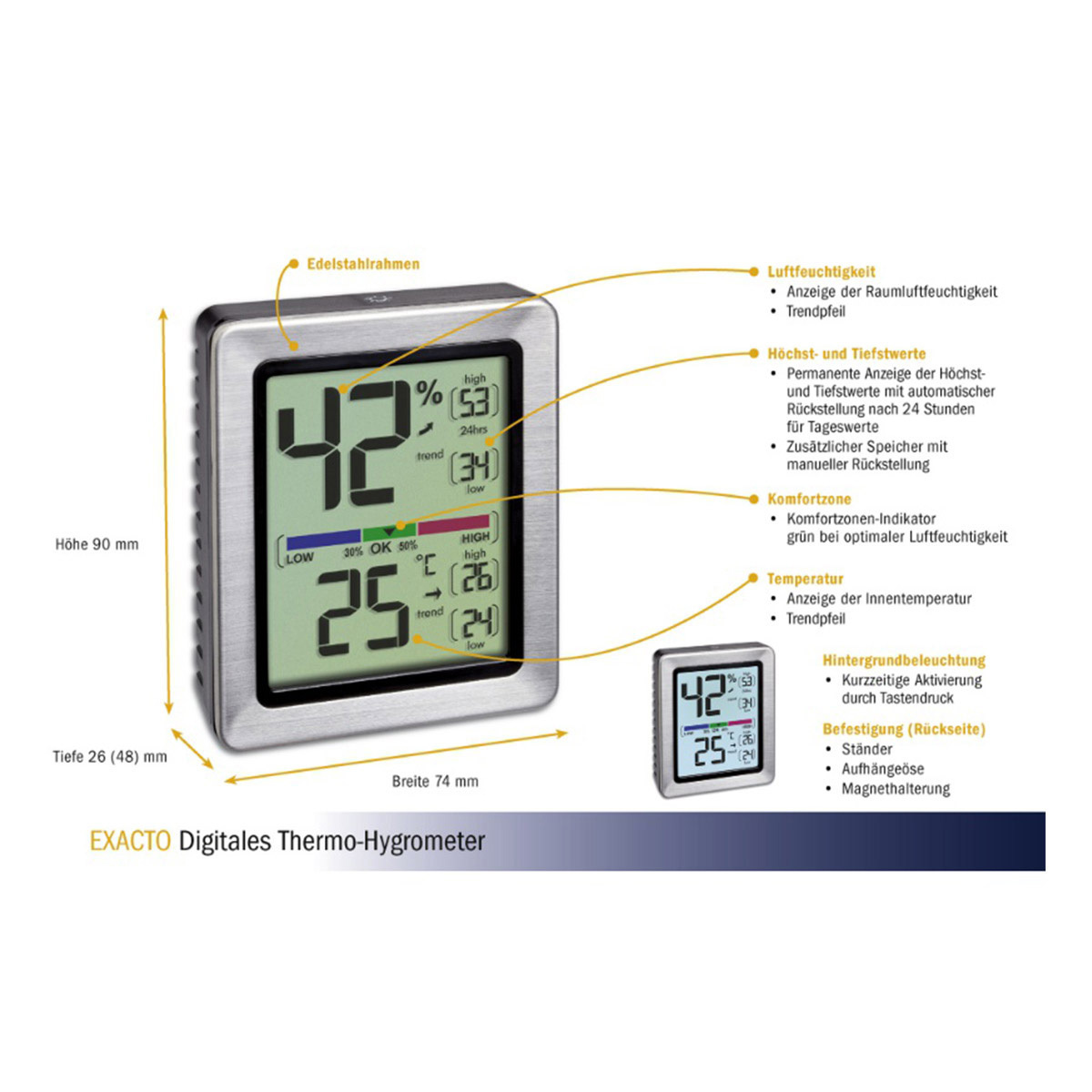 Digital thermo-hygrometer TERRACHECK