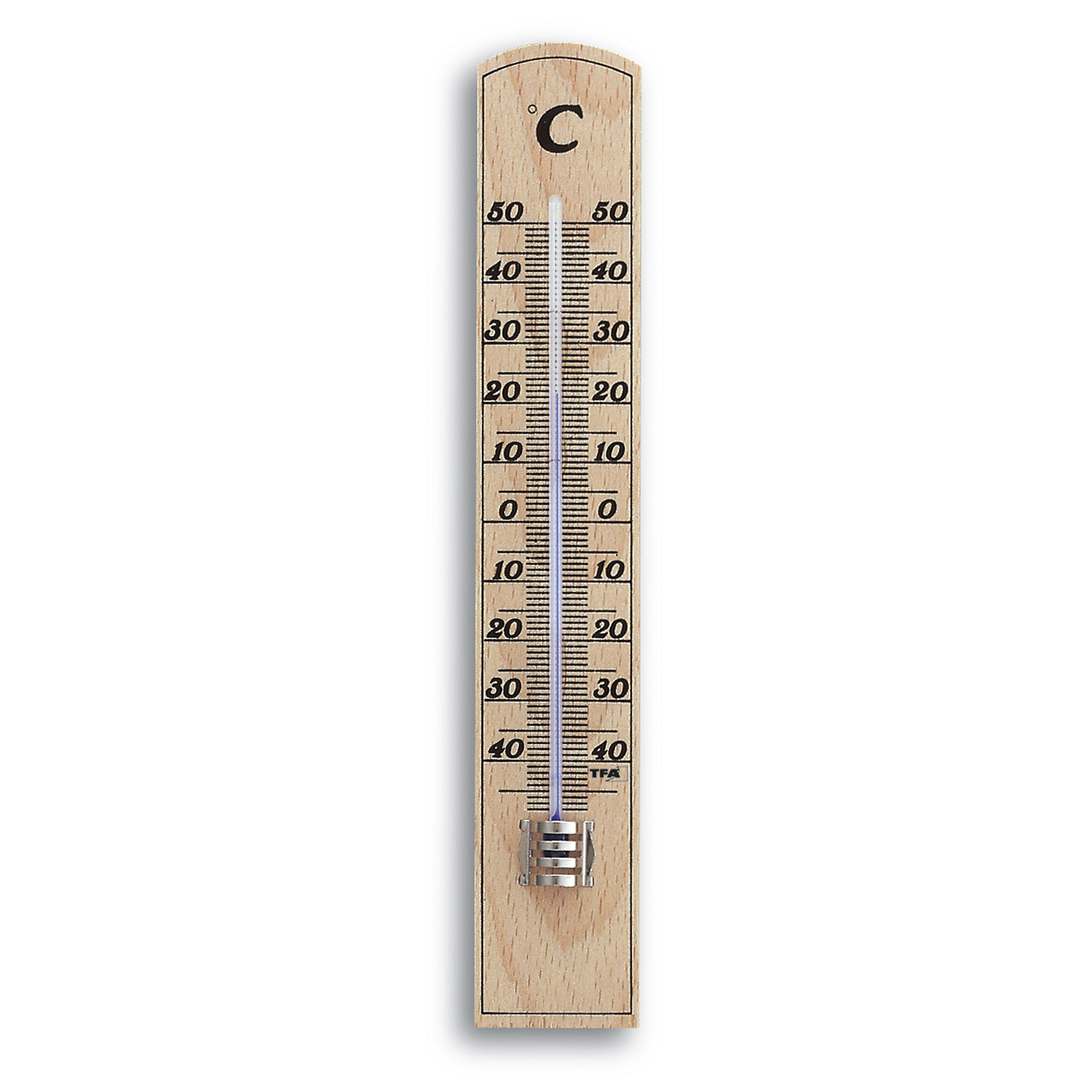 Analogue indoor thermometer made of beech