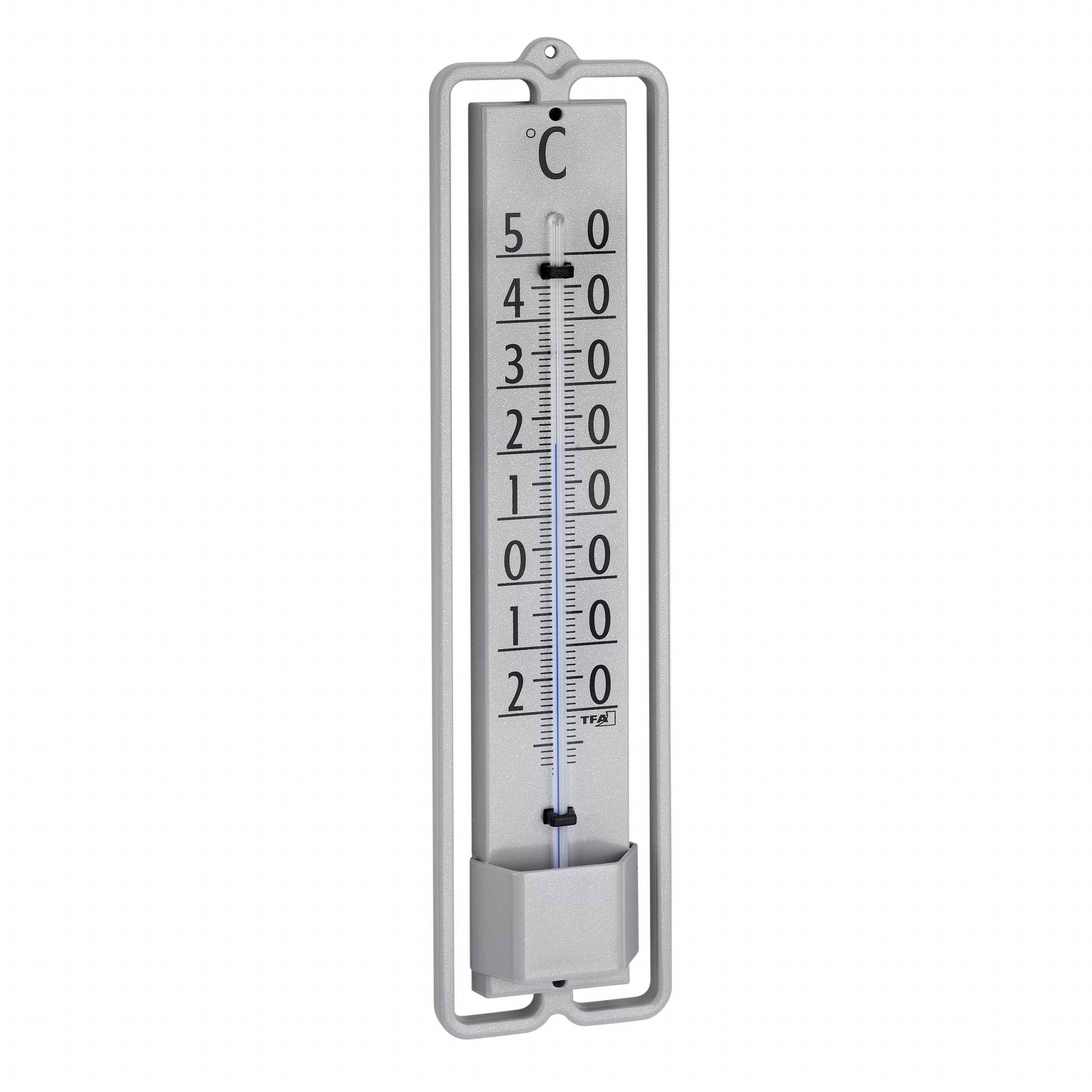 TFA Dostmann Analoges Innen-Außen-Thermometer, wetterfest, aus Aluminium, L  67 x B 24 x H 290 mm : : Garden