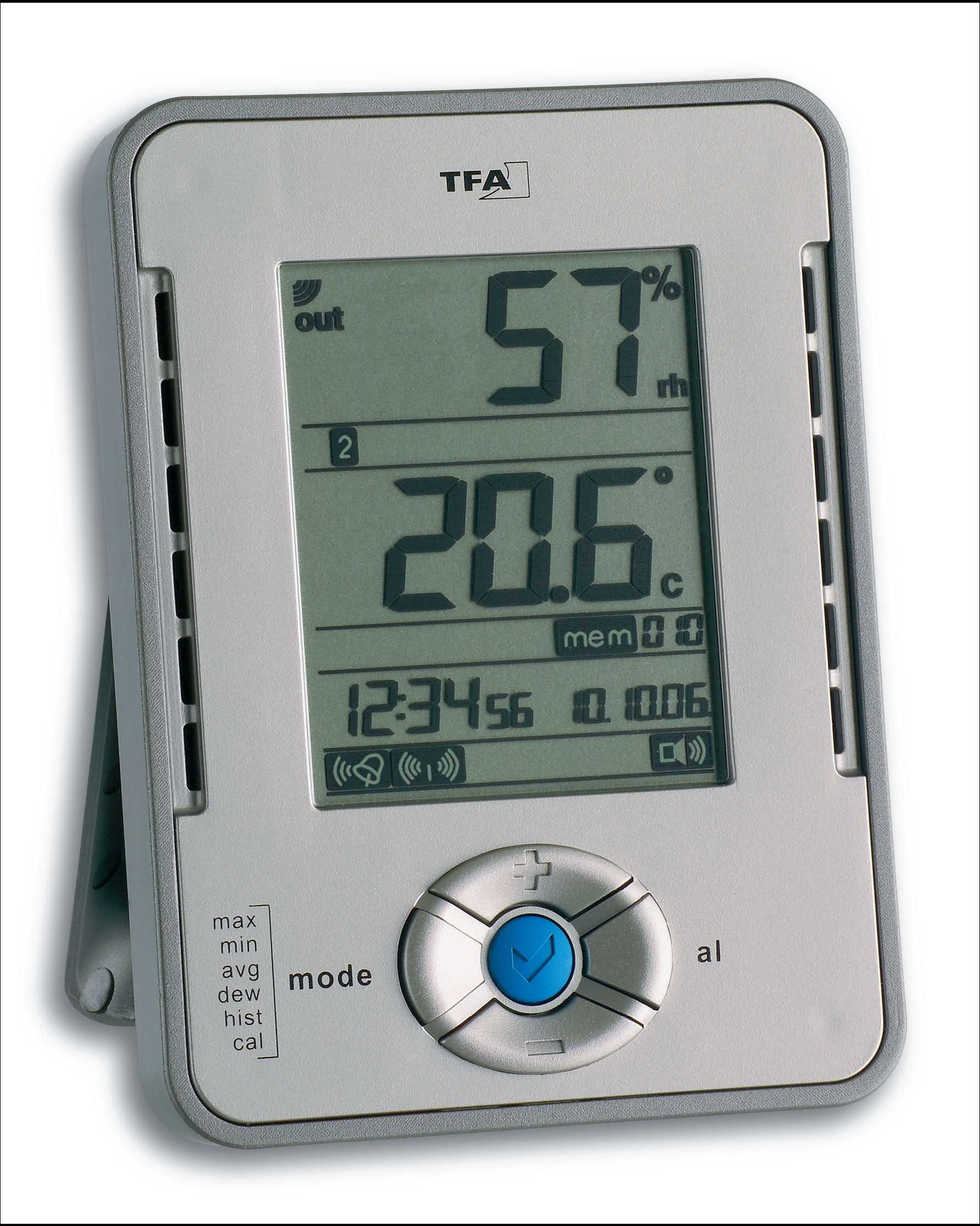 TFA Dostmann Klima Monitor Plus TFA 30.3054.plus Station  thermomètre-hygromètre sans fil avec émetteur flottant anthrazit 30.3054.10  : : Jardin
